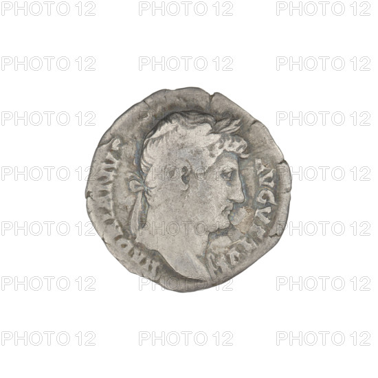 Denarius, Hadrian (76–138; Roman emperor 117–138). Obverse: head of Hadrian in laurel wreath facing