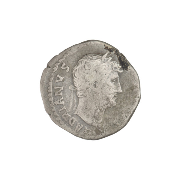 Denarius, Hadrian (76–138; Roman emperor 117–138). Obverse: head of Hadrian in laurel wreath facing