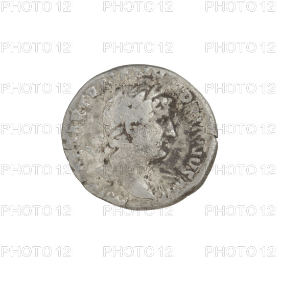 Denarius, Hadrian (76–138; Roman emperor 117–138). Obverse: head of Hadrian with laurel wreath