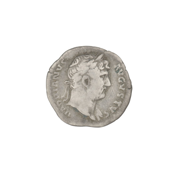 denarius; Hadrian (76–138; Roman emperor 117–138); Hercules (mythology); laurel wreaths; clubs;