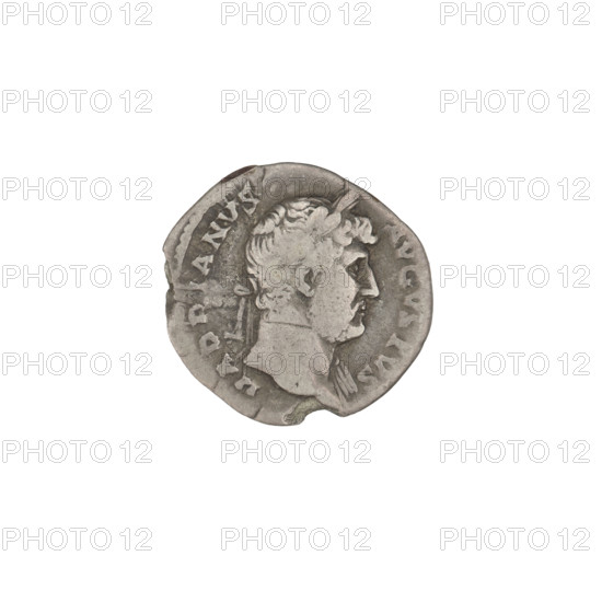 Denarius, Hadrian (76–138; Roman emperor 117–138). Obverse: head of Hadrian in laurel wreath facing