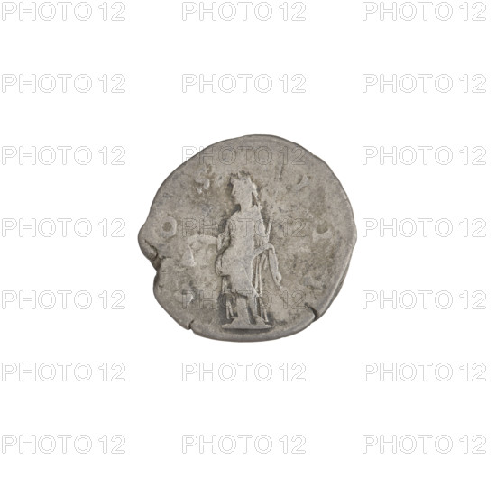 Denarius of Hadrian (76–138 CE), Roman emperor 117–138. Obverse: head of Hadrian in laurel wreath