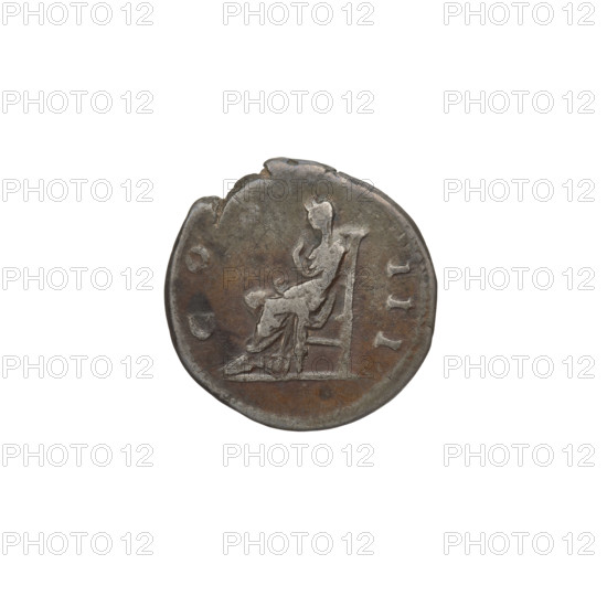 Denarius of Hadrian (76–138 CE; Roman emperor 117–138). Obverse: head of Hadrian with laurel wreath