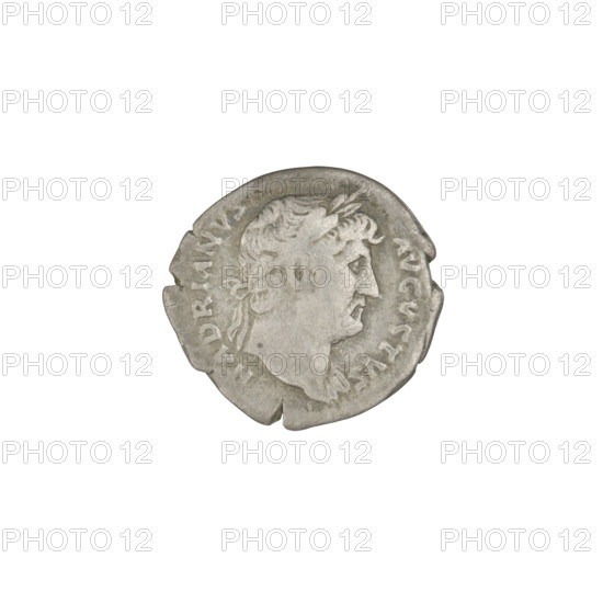 Denarius, Hadrian (76–138; Roman emperor 117–138). Obverse: head of Hadrian in laurel wreath facing
