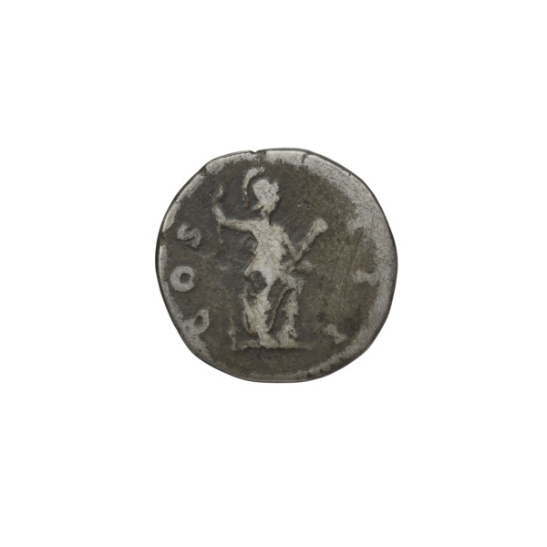 Denarius of Hadrian (76–138; Roman emperor 117–138). Obverse: head of Hadrian in laurel wreath