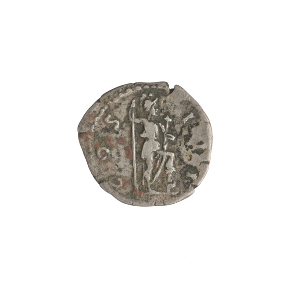 Denarius of Hadrian (76–138; Roman emperor 117–138). Obverse: head of Hadrian with laurel wreath
