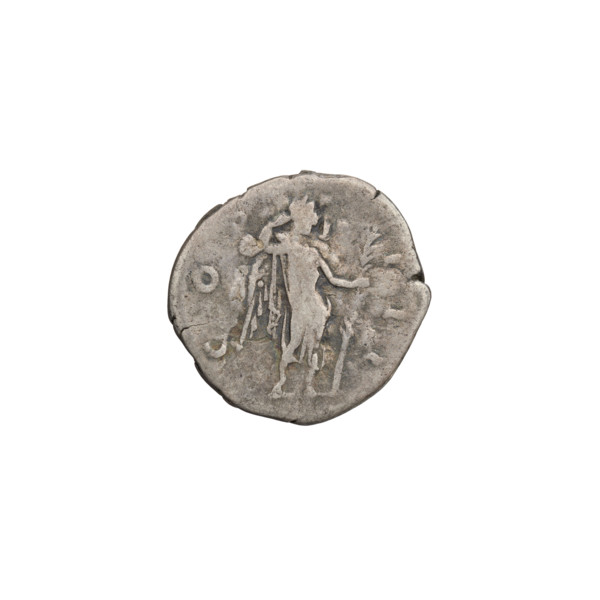 Denarius of Hadrian (76–138; Roman emperor 117–138). Obverse: head of Hadrian in laurel wreath