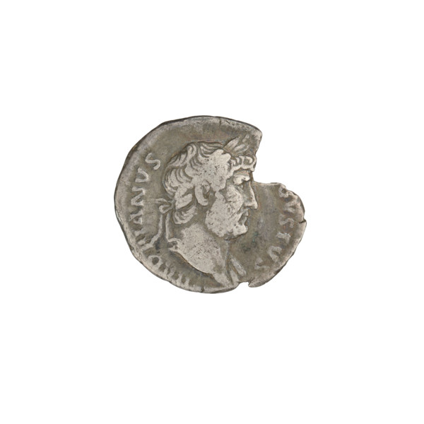 Denarius, Hadrian (76–138; Roman emperor 117–138). Obverse: head of Hadrian in laurel wreath facing