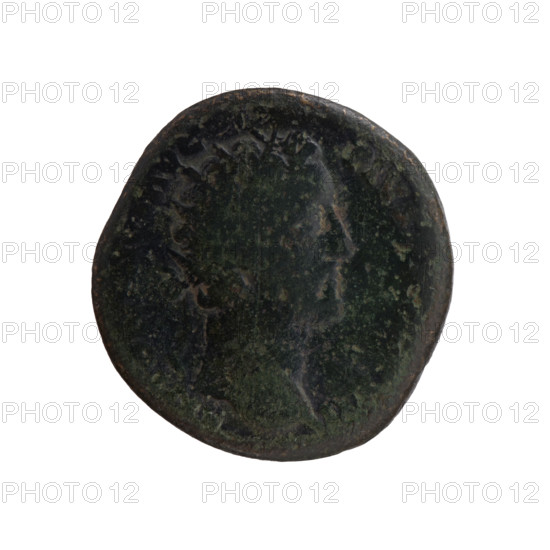 Dupondius; Antoninus Pius (86–161; Roman emperor 138–161), issuer; obverse: head of Antoninus Pius