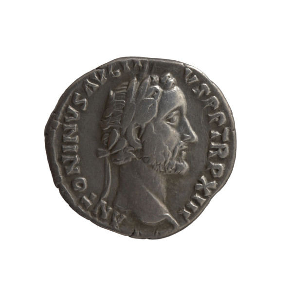 Denarius of Antoninus Pius (86–161; Roman emperor 138–161), ca. 149–150. Obverse: Head of Antoninus