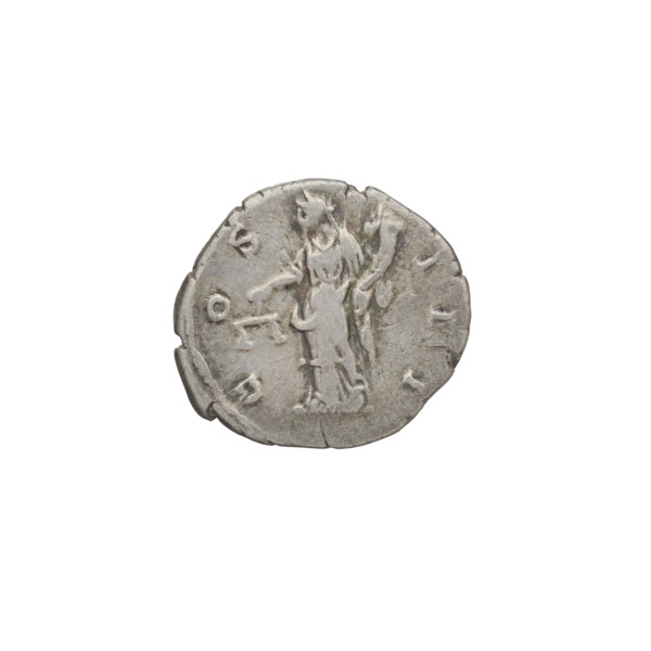 Denarius of Hadrian (reigned 117–138 CE). Obverse: laureate head of Hadrian facing right; rim