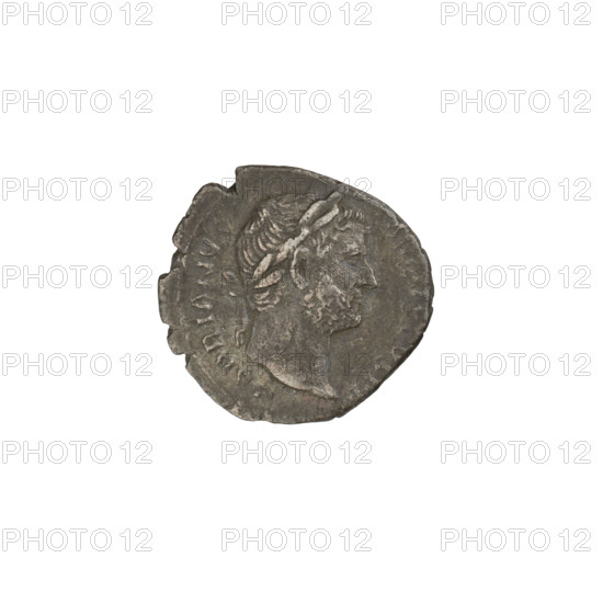 Denarius, Hadrian (76–138; Roman emperor 117–138). Obverse: head of Hadrian in laurel wreath facing