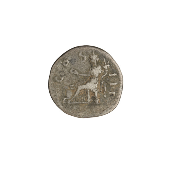 Denarius, Hadrian (76–138; Roman emperor 117–138). Obverse: head of Hadrian in laurel wreath facing