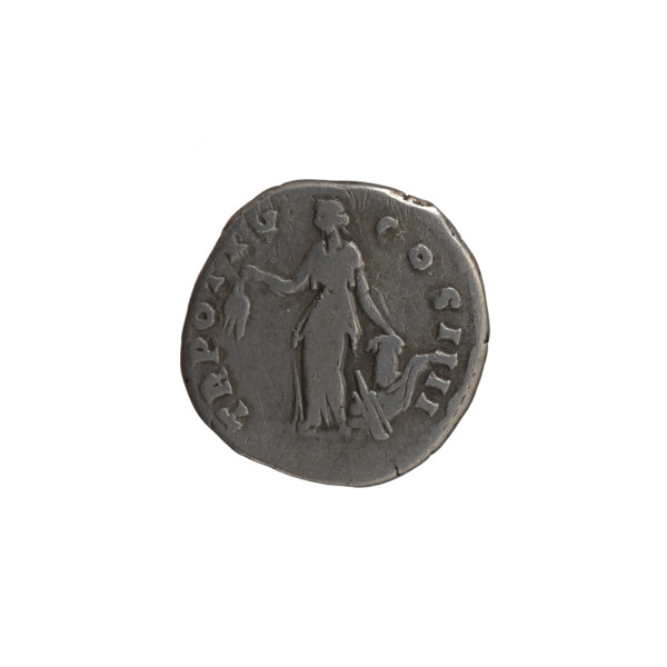 Denarius of Antoninus Pius (86–161; Roman emperor 138–161), struck 151–152, Rome. Obverse: head of