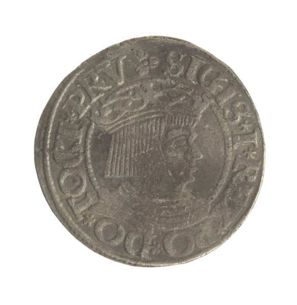 Gdansk grosz, Sigismund I the Old (King of Poland; 1506–1548). Polish coin, Jagiellonian dynasty.