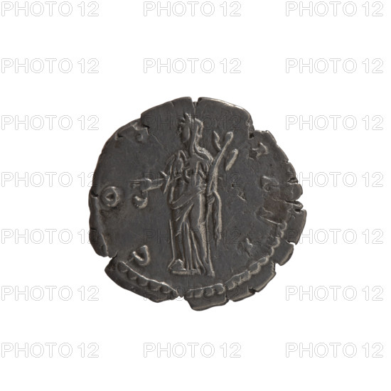 Denarius of Antoninus Pius (86–161; Roman emperor 138–161). Obverse: Head of Antoninus Pius in a