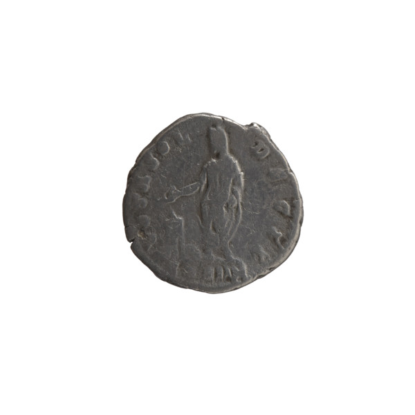 Denarius of Antoninus Pius (86–161; Roman emperor 138–161). Obverse: Head of Antoninus Pius with a
