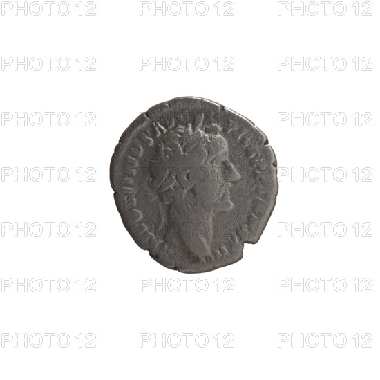 Denarius of Antoninus Pius (86–161; Roman emperor 138–161). Obverse: head of the emperor in a