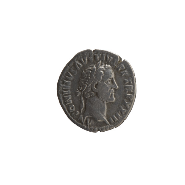 Denarius, Antoninus Pius (86–161; Roman emperor 138–161), issuer. Obverse: head of the emperor in a