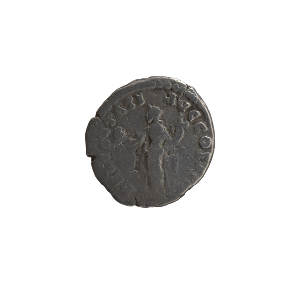Denarius of Antoninus Pius (86–161; Roman emperor 138–161). Obverse: head of Antoninus Pius in a