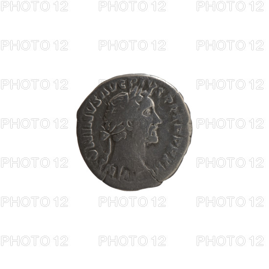 Denarius of Antoninus Pius (86–161; Roman emperor 138–161), c. 159–160. Obverse: Head of the