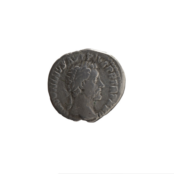 Denarius of Antoninus Pius (86–161; Roman emperor 138–161). Obverse: head of Antoninus Pius in a