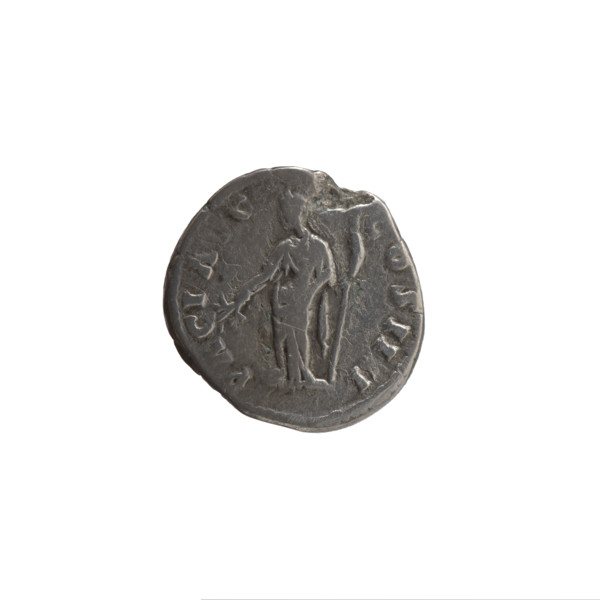 Denarius of Antoninus Pius (86–161; Roman emperor 138–161). Obverse: Head of Antoninus Pius in a