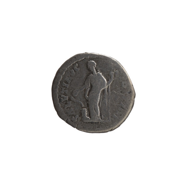 Denarius, Antoninus Pius (86–161; Roman emperor 138–161) — obverse: head of the emperor in a laurel