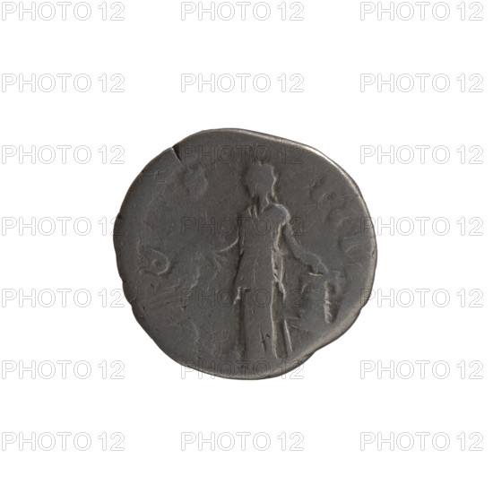 Denarius of Antoninus Pius (reigned 138–161). Obverse: head of the emperor in a laurel wreath