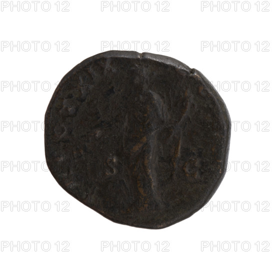 Dupondius; Antoninus Pius (86–161; Roman emperor 138–161), issuer; obverse: Head of Antoninus Pius