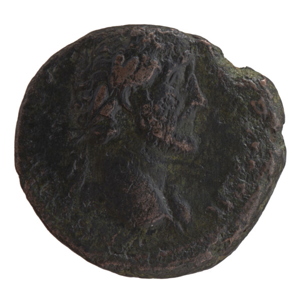 As/dupondius, Antoninus Pius (86–161; Roman emperor 138–161), issuer: Antoninus Pius; obverse: head
