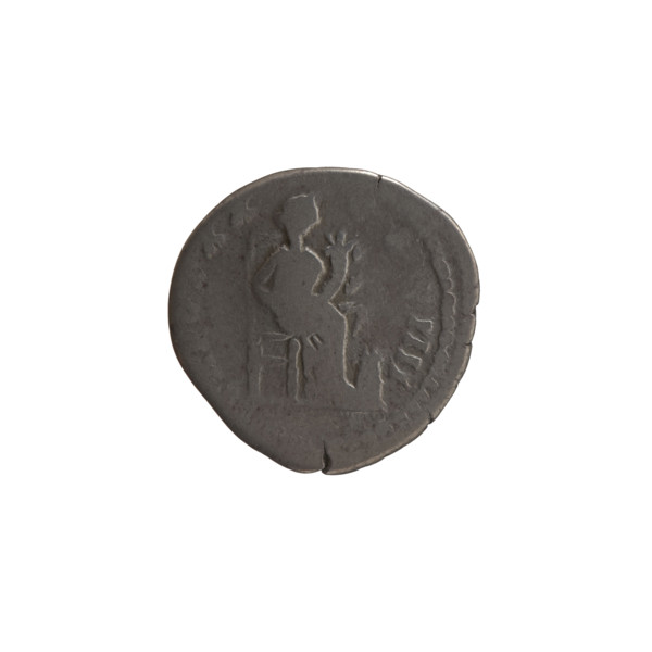 Denarius of Antoninus Pius (86–161; Roman emperor 138–161). Obverse: Head of the emperor in a