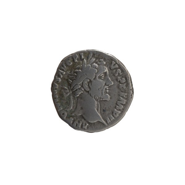 Denarius, Antoninus Pius (86–161; Roman emperor 138–161). Obverse: head of the emperor in a laurel