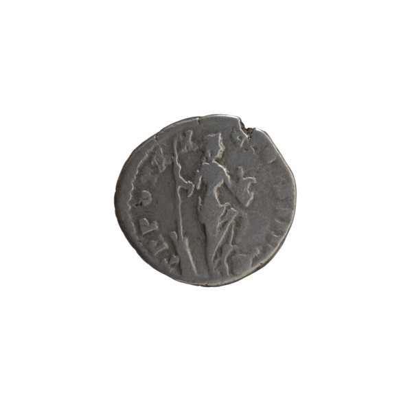 Denarius of Antoninus Pius (86–161; Roman emperor 138–161). Obverse: Head of Antoninus Pius in a