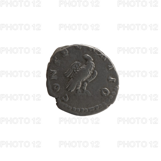 Denarius, after 161 CE. Obverse: Head of Antoninus Pius without a cap to the right, inscription