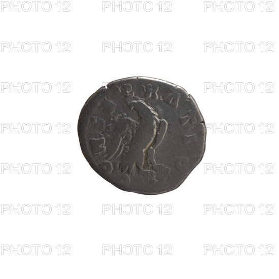 Denarius, after 161 CE. Obverse: head of Antoninus Pius without a covering facing right,