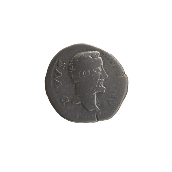 Denarius, after 161 CE. Obverse: Head of Antoninus Pius bare, right, inscription DIVVS·ANTNVS