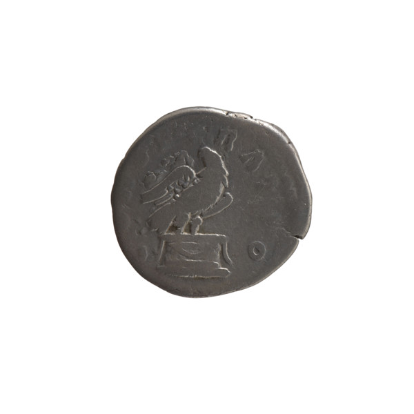 Denarius, after 161 CE. Obverse: Head of Antoninus Pius bare, facing right; legend DIVVS · ANTINVS