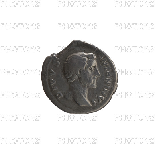 Denarius, after 161 CE. Obverse: head of Antoninus Pius bare, facing right, inscription DIVVS
