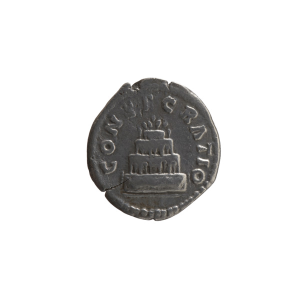 Denarius; obverse: head of Antoninus Pius bare, with drapery on left shoulder, legend 'DIVVS