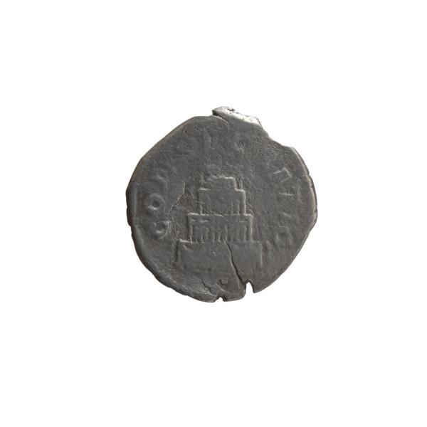 Denarius, after 161 CE. Obverse: Head of Antoninus Pius bare, drapery on left shoulder, facing