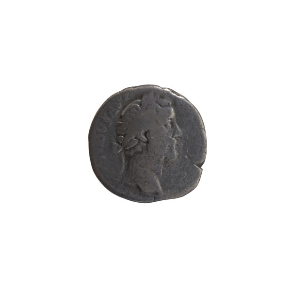 Denarius of Antoninus Pius (86–161; Roman emperor 138–161). Obverse: Head of Antoninus Pius in