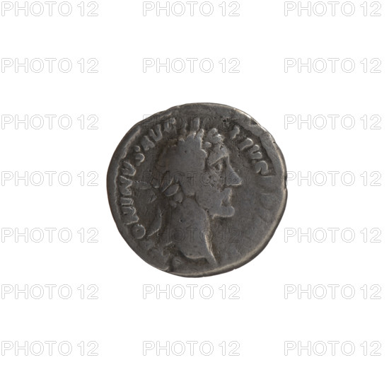 Denarius of Antoninus Pius (86–161; Roman emperor 138–161). Obverse: head of the emperor in a