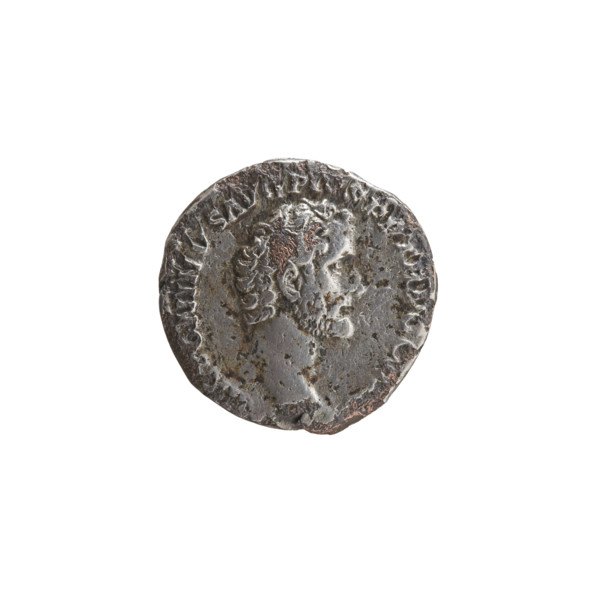 Denarius (hybrid, subaerate) of Antoninus Pius (r. 138–161). Obverse: Head of Antoninus Pius bare