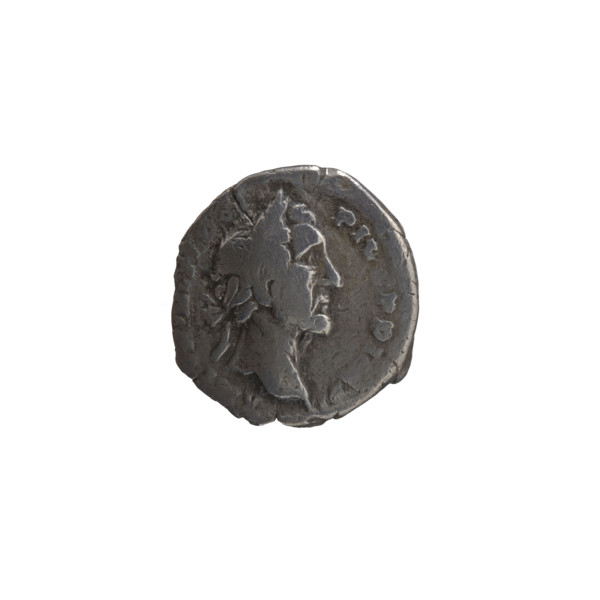 Denarius, Antoninus Pius (86–161; Roman emperor 138–161). Obverse: head of the emperor in a laurel