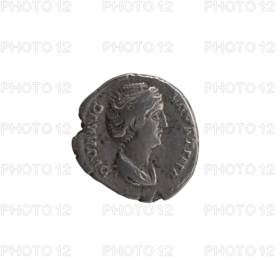 Denarius, Antoninus Pius (86–161; Roman emperor 138–161), issuer. Obverse: Bust of Faustina I in