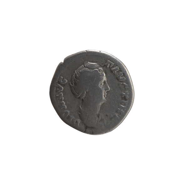 Denarius, posthumous issue featuring Faustina the Elder (98–141; Roman empress 138–141) and