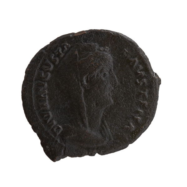 Bust of Faustina I in drapery and veil facing right, inscribed DIVA AVGVSTA · FAVSTINA; reverse: