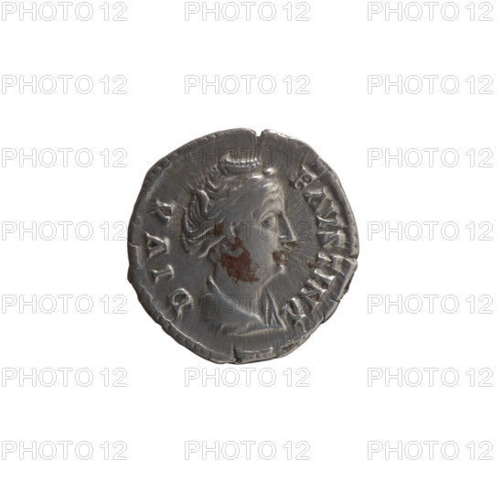 Denarius, posthumous issue of Faustina the Elder (98–141; Roman empress 138–141). Obverse: Bust of