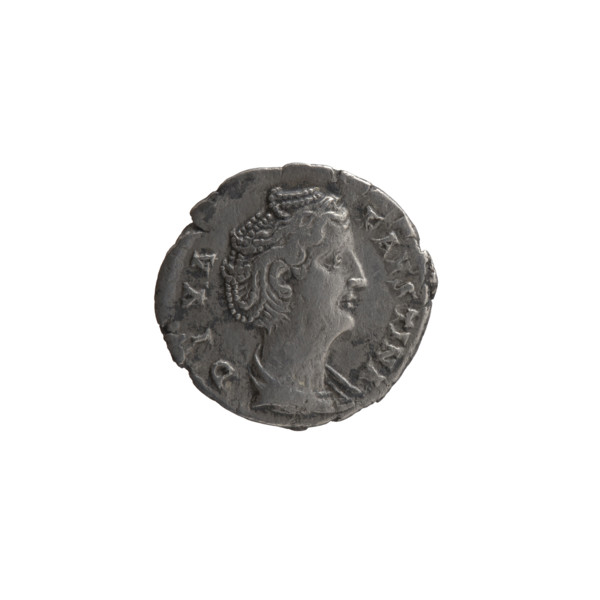 Denarius, posthumous issue for Faustina the Elder (98–141; Roman empress 138–141). Obverse: Bust of